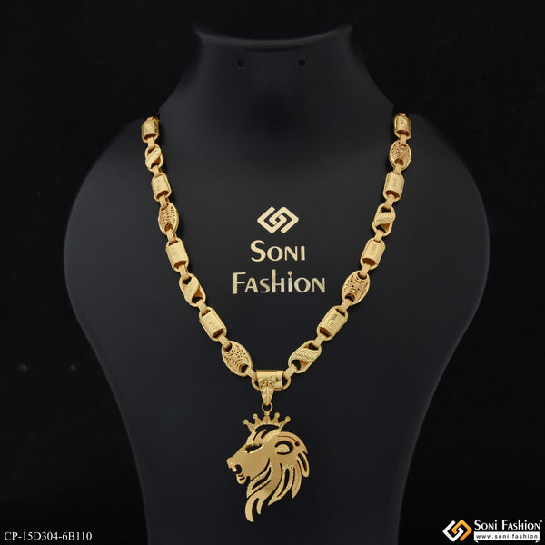 Lion Popular Design Gold Plated Pendant With Chain for Men (CP-D304-B110)