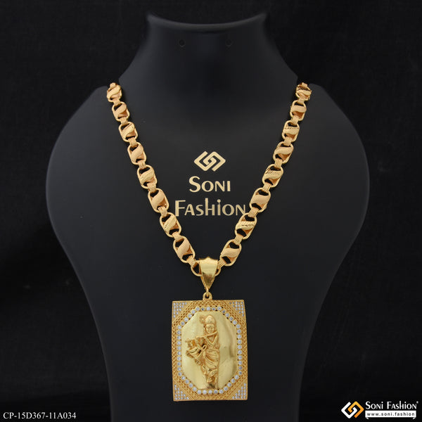 Krishna Popular Design Gold Plated Pendant With Chain for Men (CP-D367-A034)