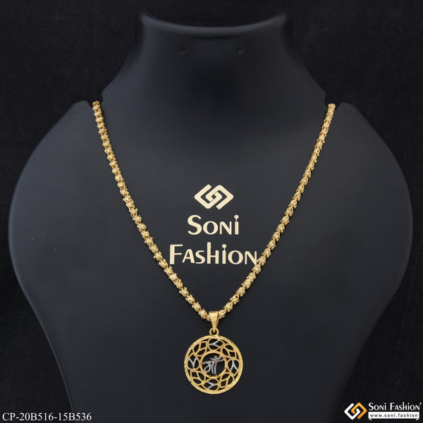 1 Gram Gold Plated Maa Glamorous Design Chain Pendant Combo for Men (CP-B516-B536)