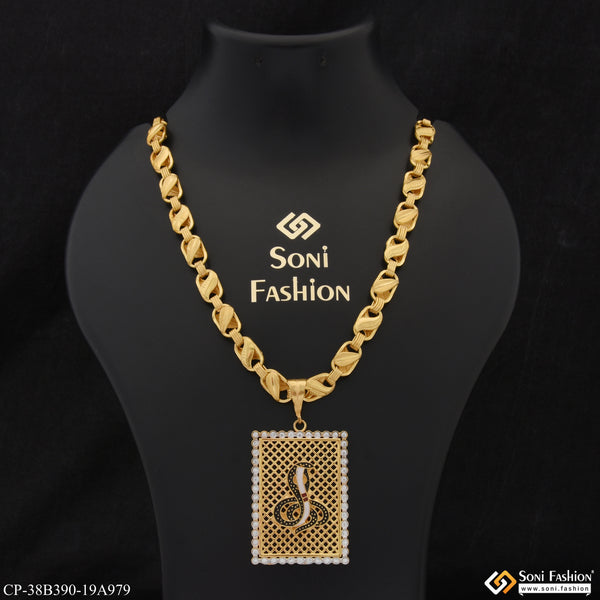 1 Gram Gold Plated Goga Maharaj Excellent Design Chain Pendant Combo (CP-B390-A979)