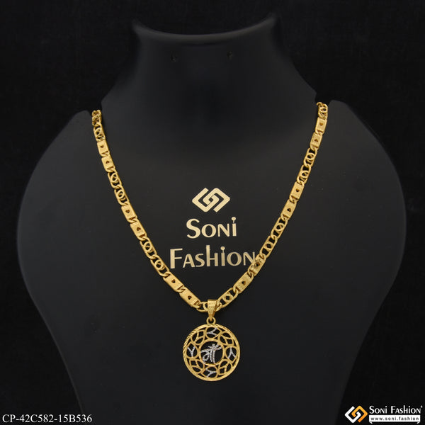 1 Gram Gold Plated Maa Amazing Design Chain Pendant Combo for Men (CP-C582-B536)