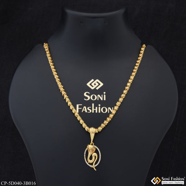 Goga Maharaj Glamorous Design Gold Plated Chain with Pendant for Men (CP-D040-B016)