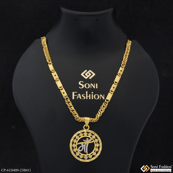 1 Gram Gold Plated Maa Latest Design Pendant With Chain for Men (CP-D409-B411)