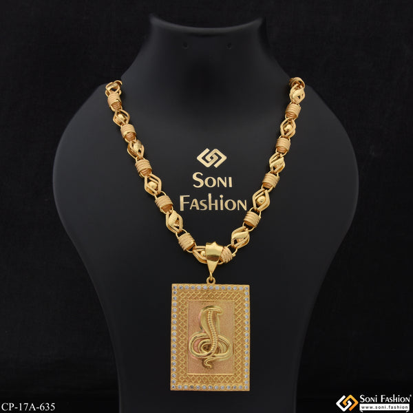 Goga Maharaj Delicate Design Gold Plated Chain Pendant Combo for Men - Style A635