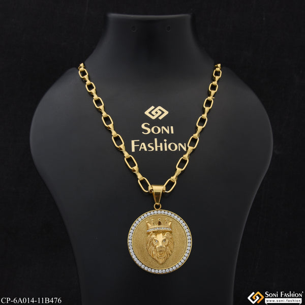 Lion Finely Detailed Design Chain Pendant Combo for Men (CP-A014-B476)