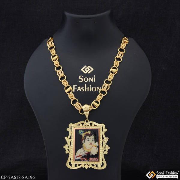 Jay Thakar Glittering Design Gold Plated Chain Pendant Combo for Men (CP-A618-A196)