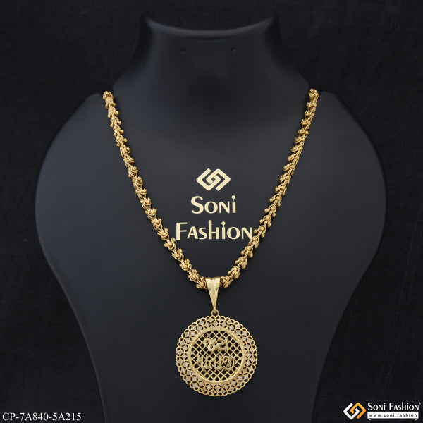 Jay Mataji Awesome Design Gold Plated Chain Pendant Combo for Men (CP-A840-A215)