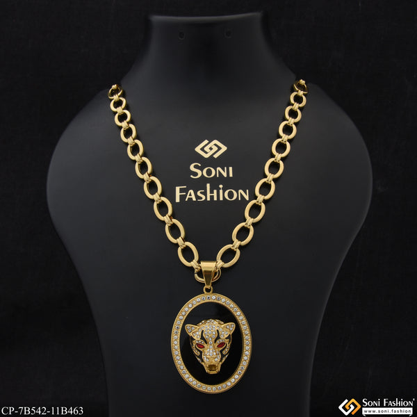 Jaguar Cute Design Best Quality Chain Pendant Combo for Men (CP-B542-B463)