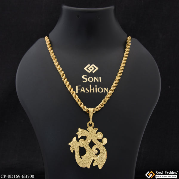 Om Glamorous Design Gold Plated Chain Pendant Combo for Men (CP-D169-B700)