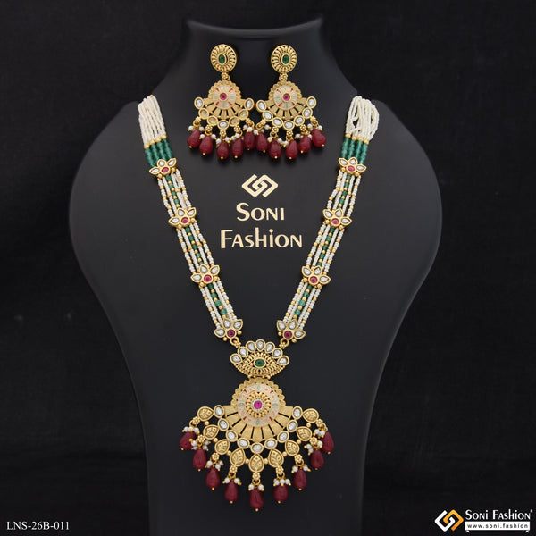 Charming Design Gold Plated Antique Necklace Set for Women - Style B011