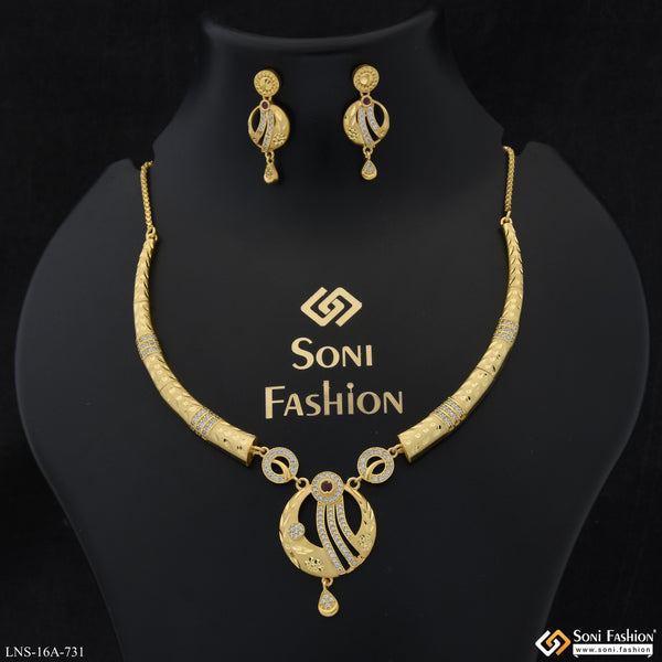 Charming Design Gold Plated Necklace Set for Women - Style A731