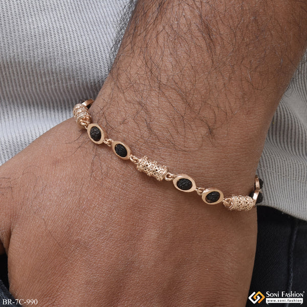 Classic Design Superior Quality Rose Gold Rudraksha Bracelet for Men - Style C990