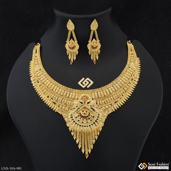 Decorative Design Gold Plated Necklace Set for Women - Style A901