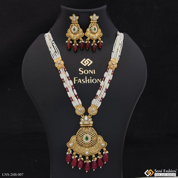 Designer Gold Plated Antique Necklace Set for Women - Style B007