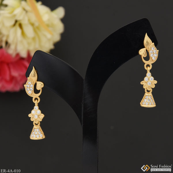 New Style with Diamond Chic Design Gold Plated Earrings for Ladies - Style A010