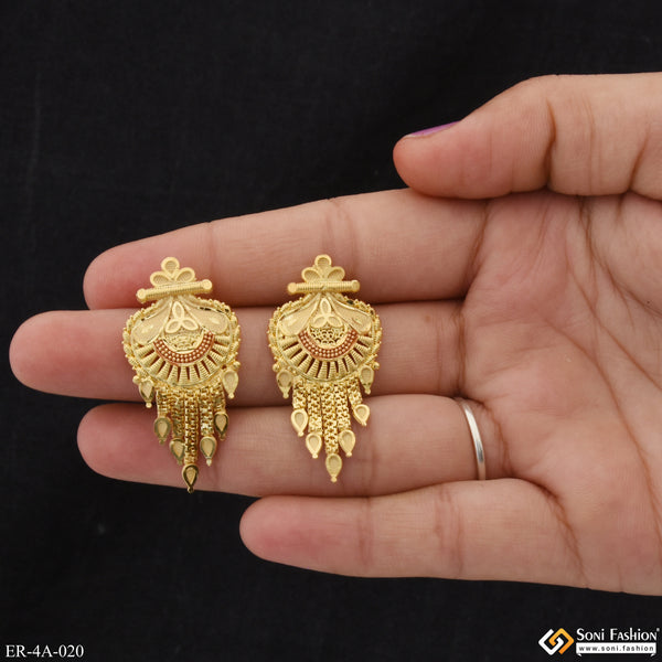 Fashionable Eye-Catching Design Gold Plated Earrings for Ladies - Style A020