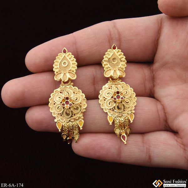 Chic Design Superior Quality Gold Plated Earrings for Ladies - Style A174