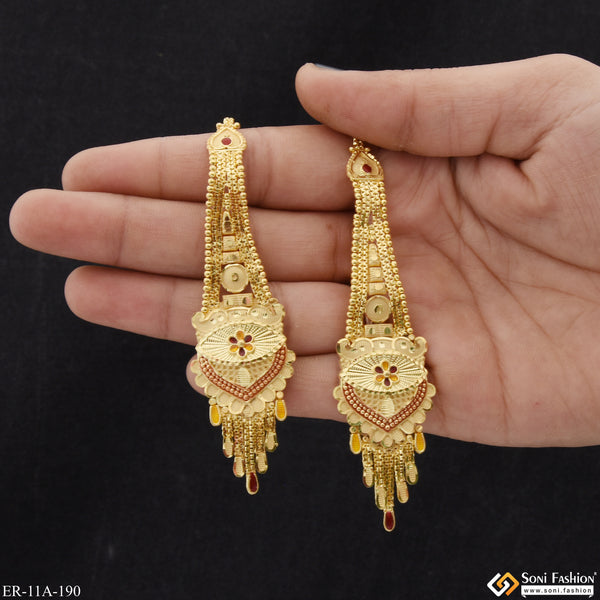 Best Quality Glittering Design Gold Plated Earrings for Women - Style A190