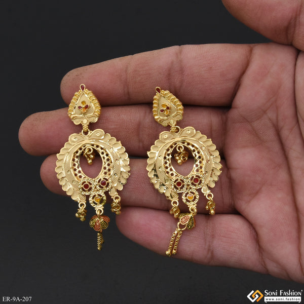 Fancy Design Gold Plated Earrings for Women - Style A207