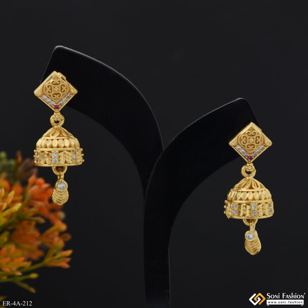 High-Class Design Gold Plated Earrings for Ladies - Style A212