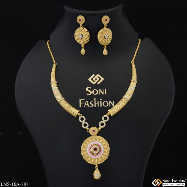 Exclusive Design Gold Plated Necklace Set for Women - Style A787