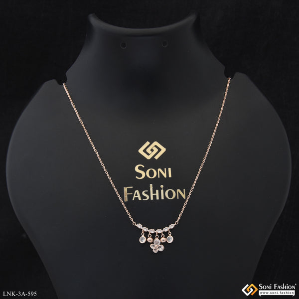 Exclusive Design Rose Gold Color Necklace for Ladies - Style A595