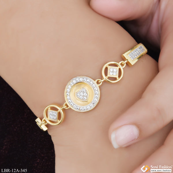 Exclusive Design with Diamond Designer Gold Plated Bracelet for Ladies - Style A345