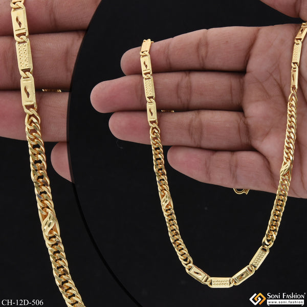 Extraordinary Design Gold Plated Link Nawabi Chain for Men - Style D506