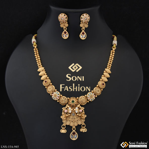 Fashion-Forward Gold Plated Necklace Set for Women - Style A945