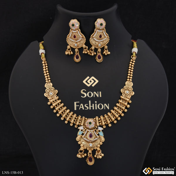 Fashionable Gold Plated Antique Necklace Set for Women - Style B013