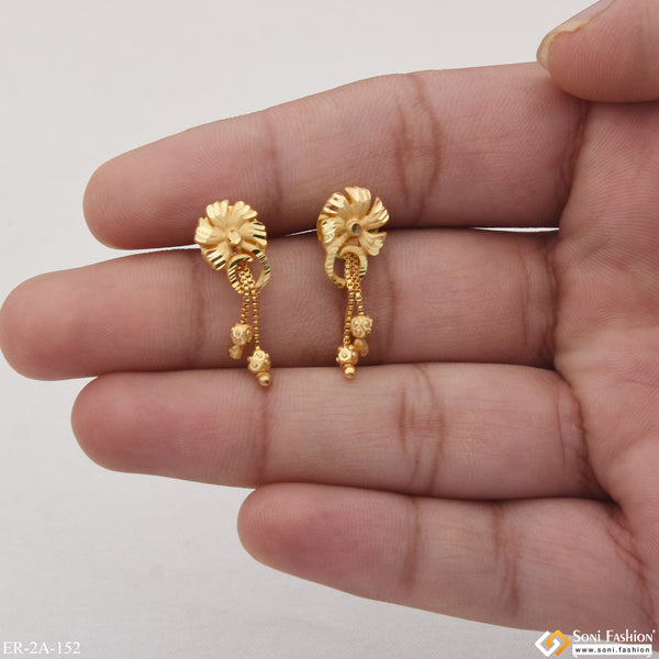 Fashionable Hand-Finished Design Gold Plated Earrings for Lady - Style A152