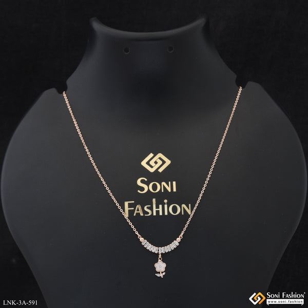 Finely Detailed Rose Gold Color Necklace for Ladies - Style A591