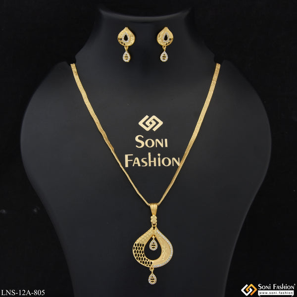 Glamorous Design Gold Plated Chain Pendant for Ladies - Style A805