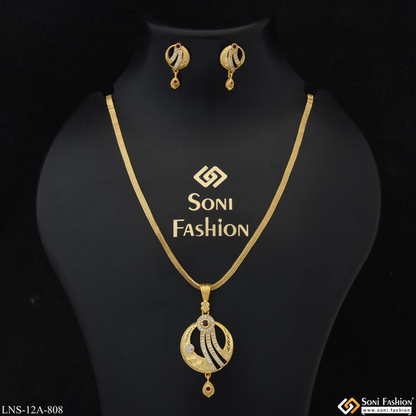 Glamorous Design Gold Plated Chain Pendant for Ladies - Style A808