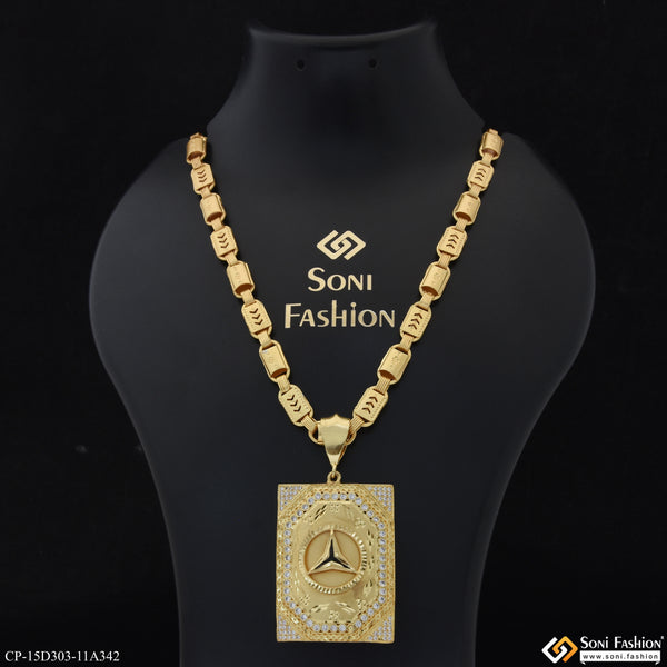 Glamorous Design Gold Plated Pendant With Chain for Men (CP-D303-A342)