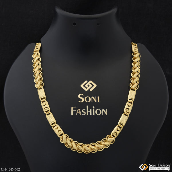 Glittering Design Gold Plated Kohli Nawabi Chain for Men - Style D602