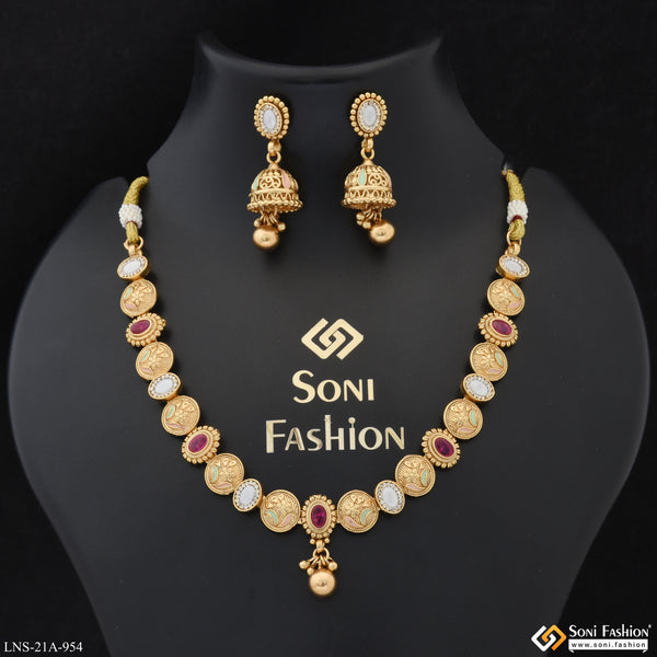 Glittering Design Gold Plated Necklace Set for Women - Style A954