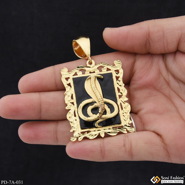 Goga Maharaj Handmade Gold Pendant with Black Background - Style A031