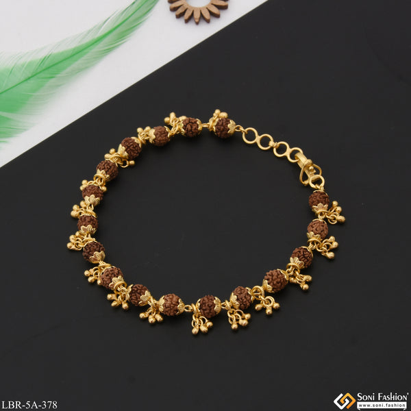 Graceful Design Gold Plated Rudraksha Bracelet for Ladies - Style A378