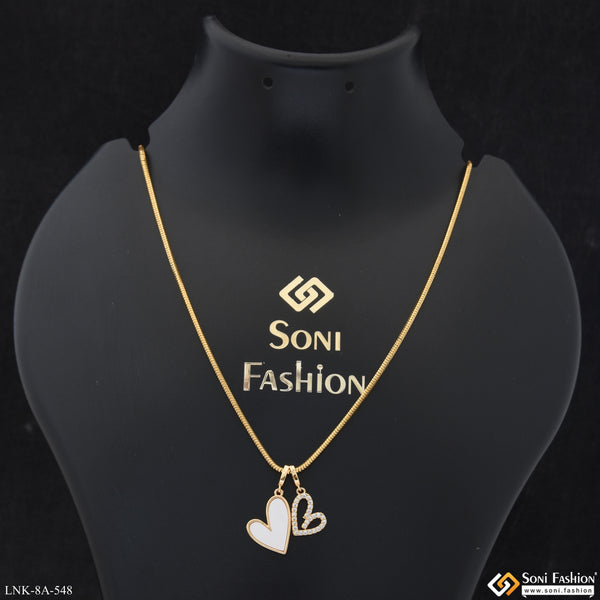 Hand-Crafted Design Gold Plated Chain Pendant for Ladies - Style A548