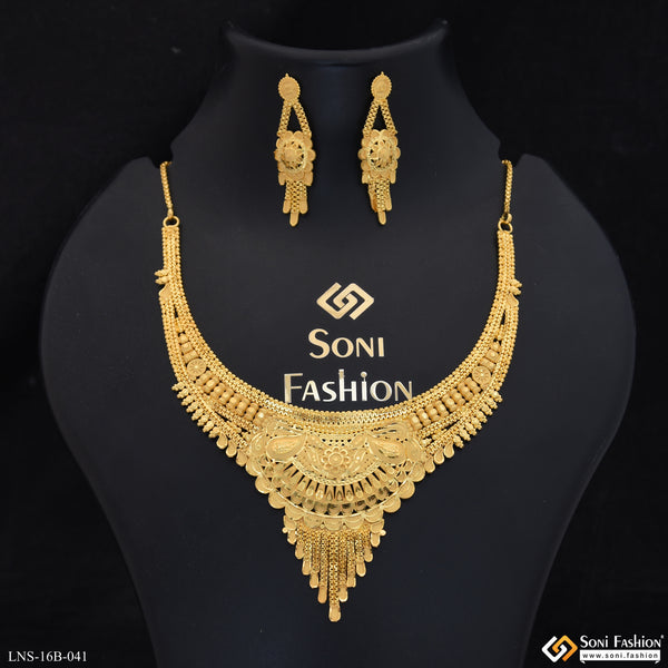 Hand-Finished Design Gold Plated Necklace Set for Women - Style B041