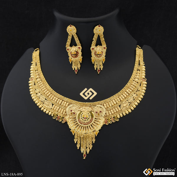 High-Class Design Gold Plated Necklace Set for Women - Style A895