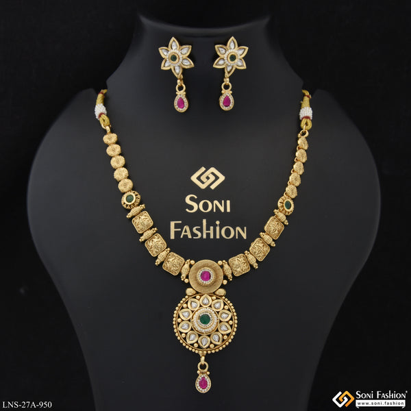 High-Class Design Gold Plated Necklace Set for Women - Style A950