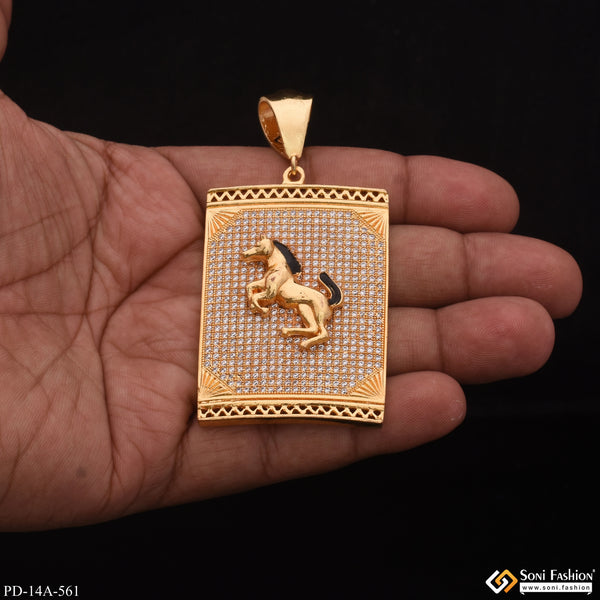 Horse In Diamond Gold Plated Attractive Pendant - Style A561