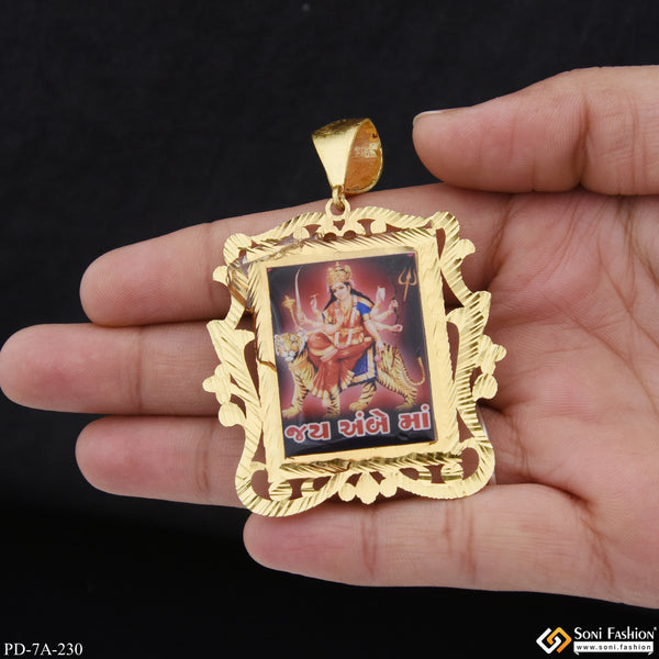 Jay Ambe Ma Handmade Photo Casual Design Gold Plated Pendant for Men - Style A230