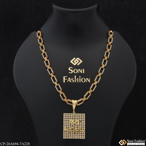 Jay Chamunda Amazing Design Gold Plated Chain Pendant Combo for Men (CP-A694-A228)