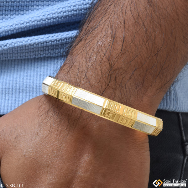 Decorative Design Best Quality Gold Plated Punjabi Kada for Men - Style B101