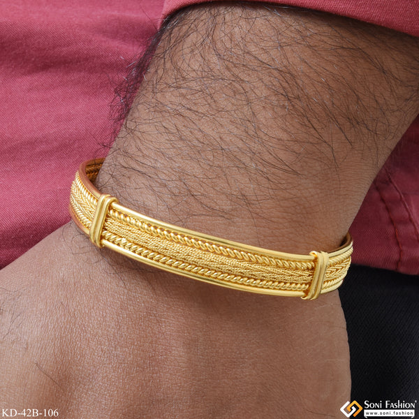 1 Gram Gold Plated Latest Design Bracelet Kada for Men - Style B106