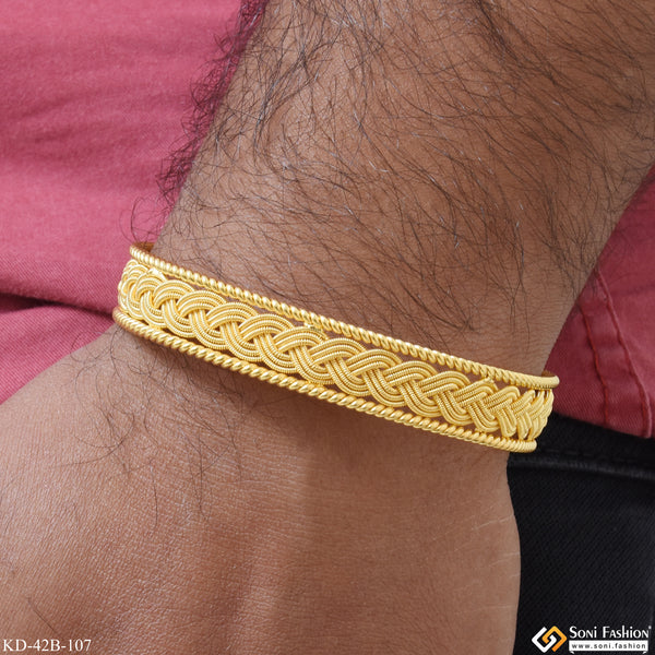 1 Gram Gold Plated Latest Design Bracelet Kada for Men - Style B107