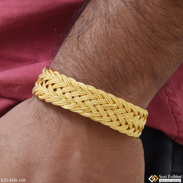 1 Gram Gold Plated Amazing Design Bracelet Kada for Men - Style B108